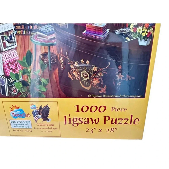 Sunsout Book Shop Jig Saw Puzzle 1000 pieces Delightful New - Picture 6 of 7